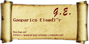 Gasparics Elemér névjegykártya