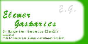 elemer gasparics business card